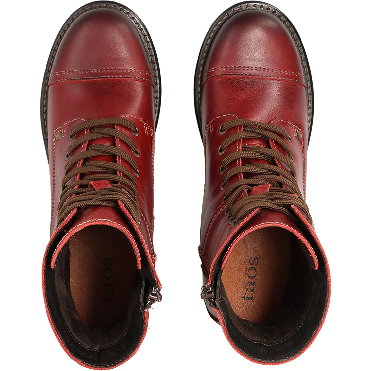 Taos Crave Women's Urban Boots Classic Red Leather - Image 2