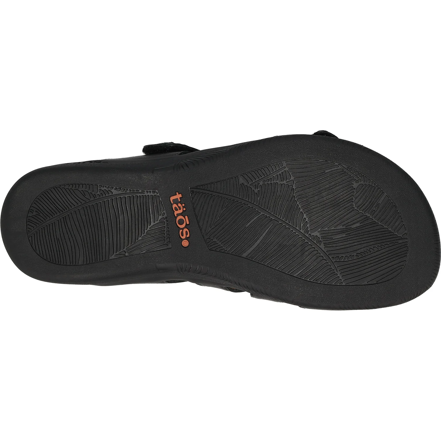 Taos Double U Women's Slide Sandals Black Leather - Image 4