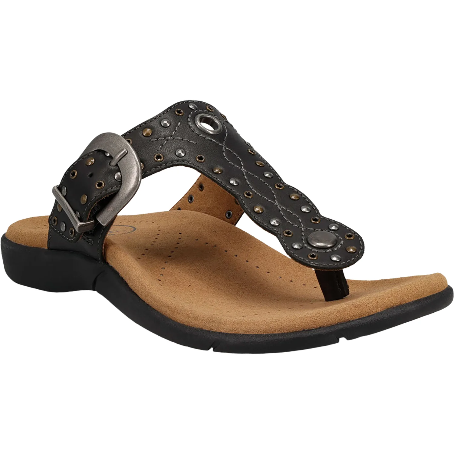 Taos Flash Women's Sandals Black Leather - Image 5
