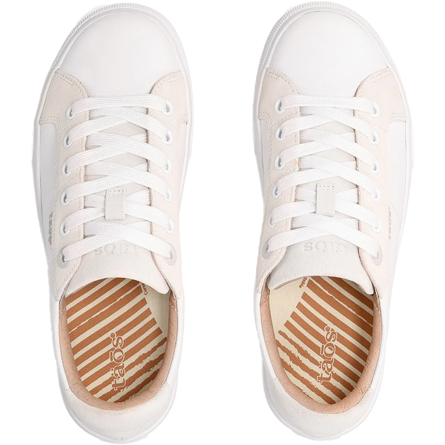 Taos Heart & Soul Lux Women's Sporty Lace Up Shoes White/Ice Suede - Image 2