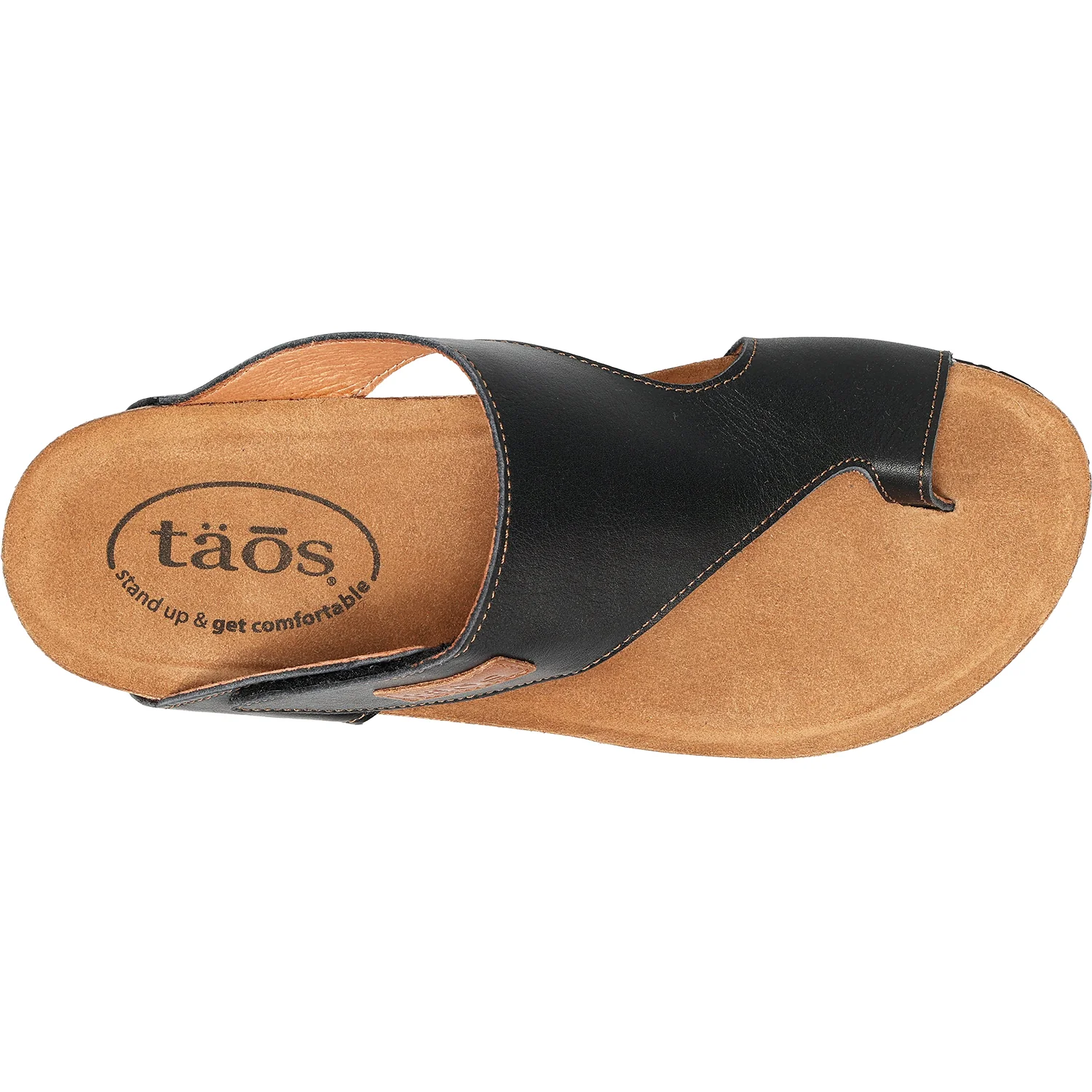 Taos Loop Women's Thong Sandals Black Leather - Image 2