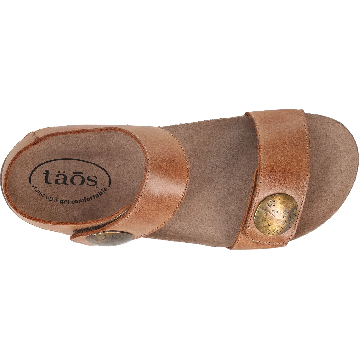 Taos Luckie Women's Ankle Strap Sandals Caramel Leather - Image 2