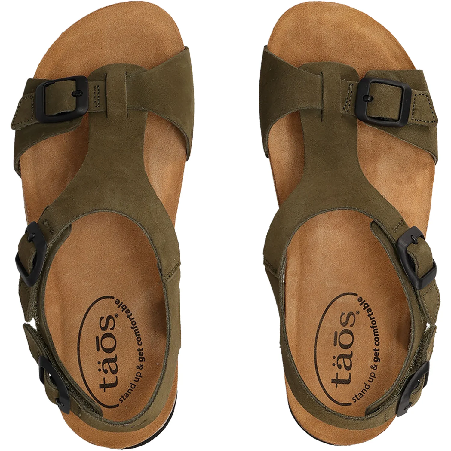 Taos MVP Women's Sandals Olive Suede - Image 2