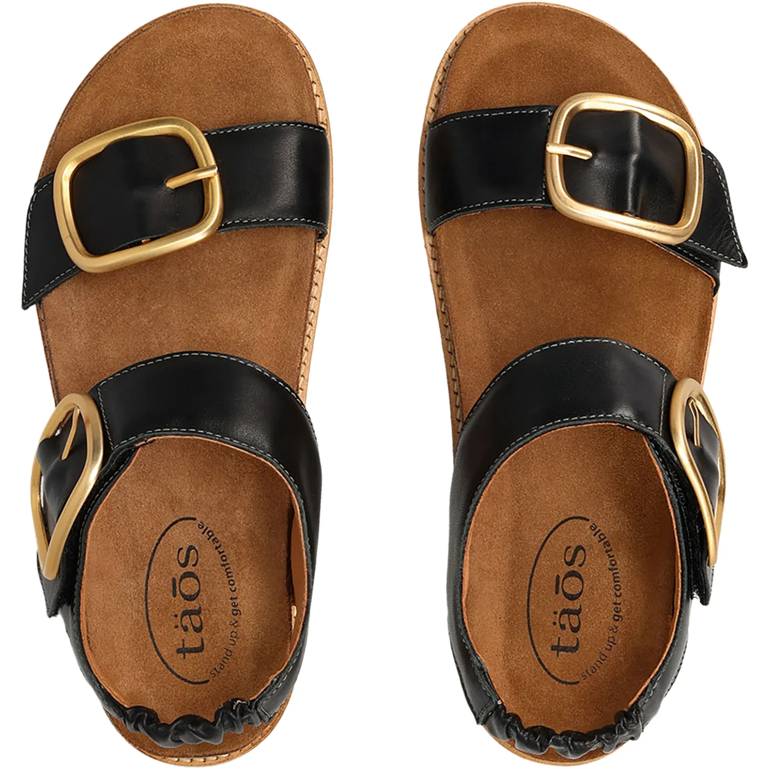 Taos On The Double Women's Sandals Black Leather - Image 2
