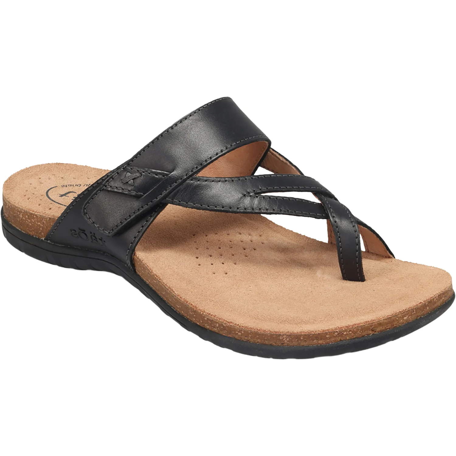 Taos Perfect Women's Thong Sandals Black Leather - Image 5