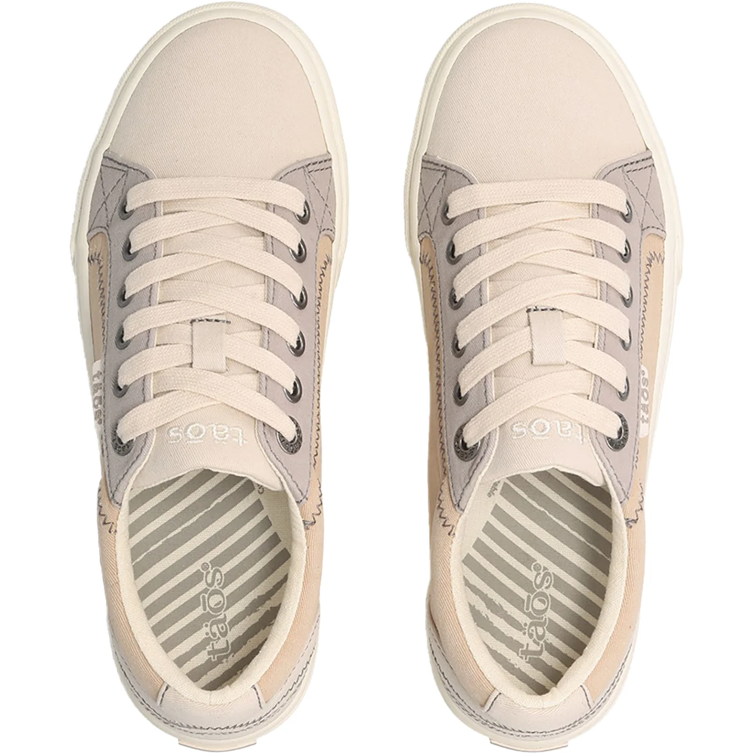 Taos Plim Soul Women's Sneakers Ecru/Tan Multi Canvas - Image 2
