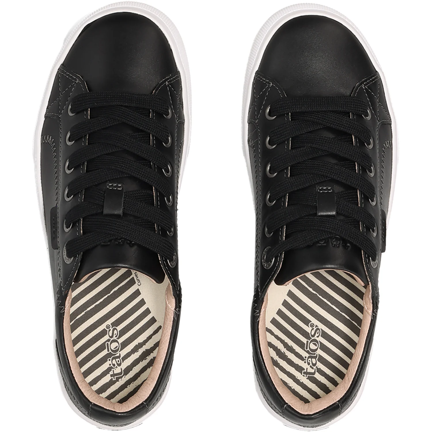 Taos Plim Soul Lux Women's Lace Up Shoes Black/White Leather - Image 2