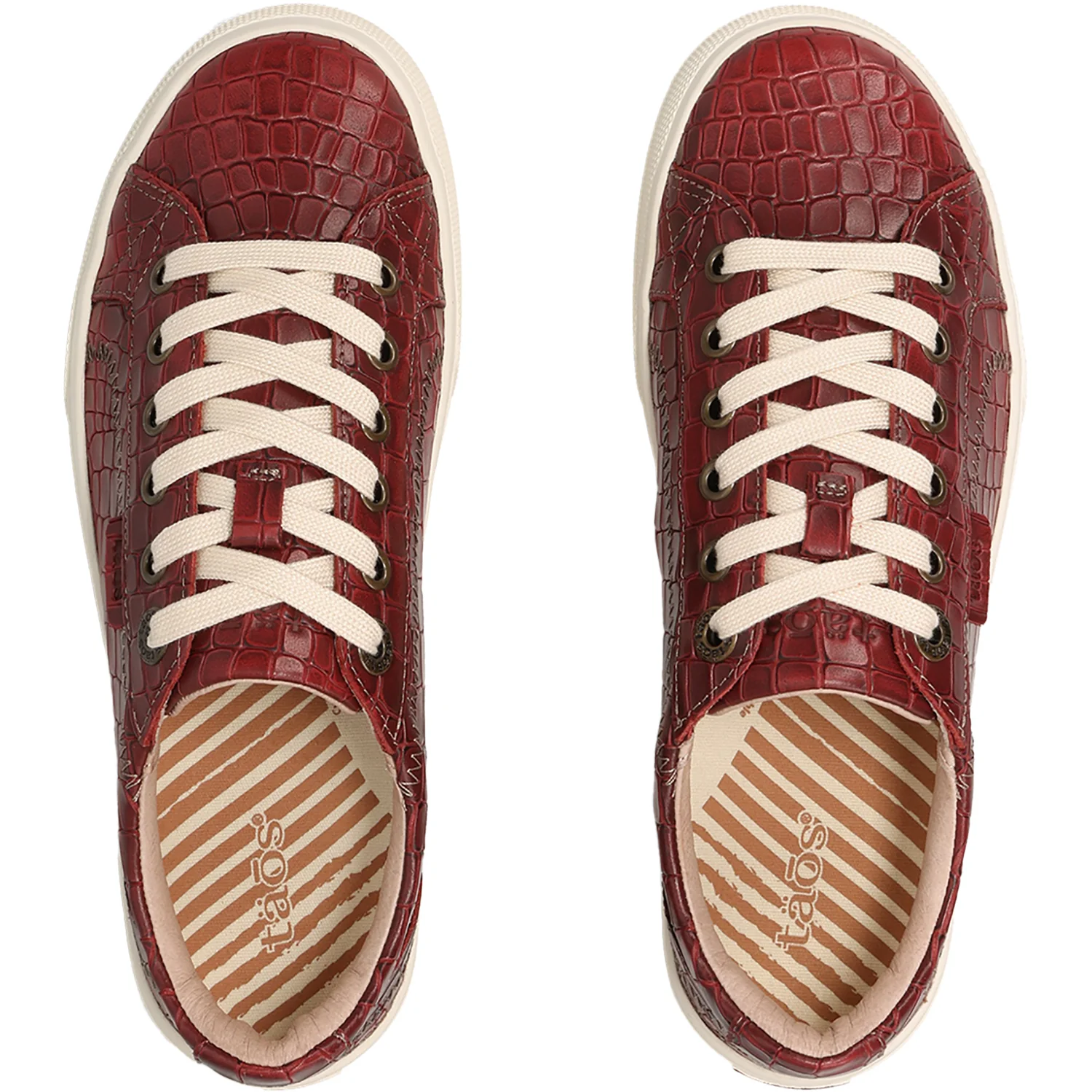 Taos Plim Soul Lux Women's Sporty Lace Up Shoes Red Croco - Image 2