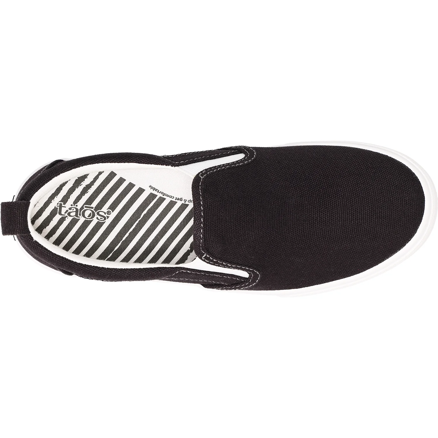 Taos Rubber Soul Women's Sneakers Black/White Canvas - Image 2