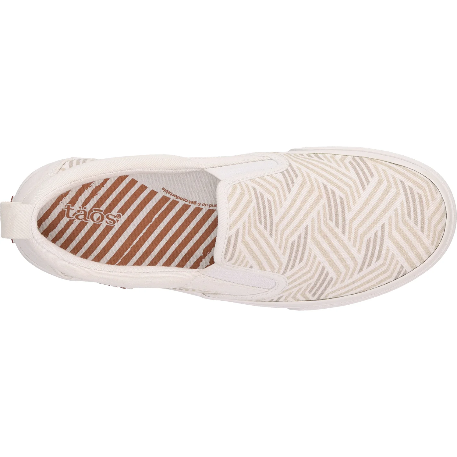 Taos Rubber Soul Women's Sneakers Geo Print White Canvas - Image 2