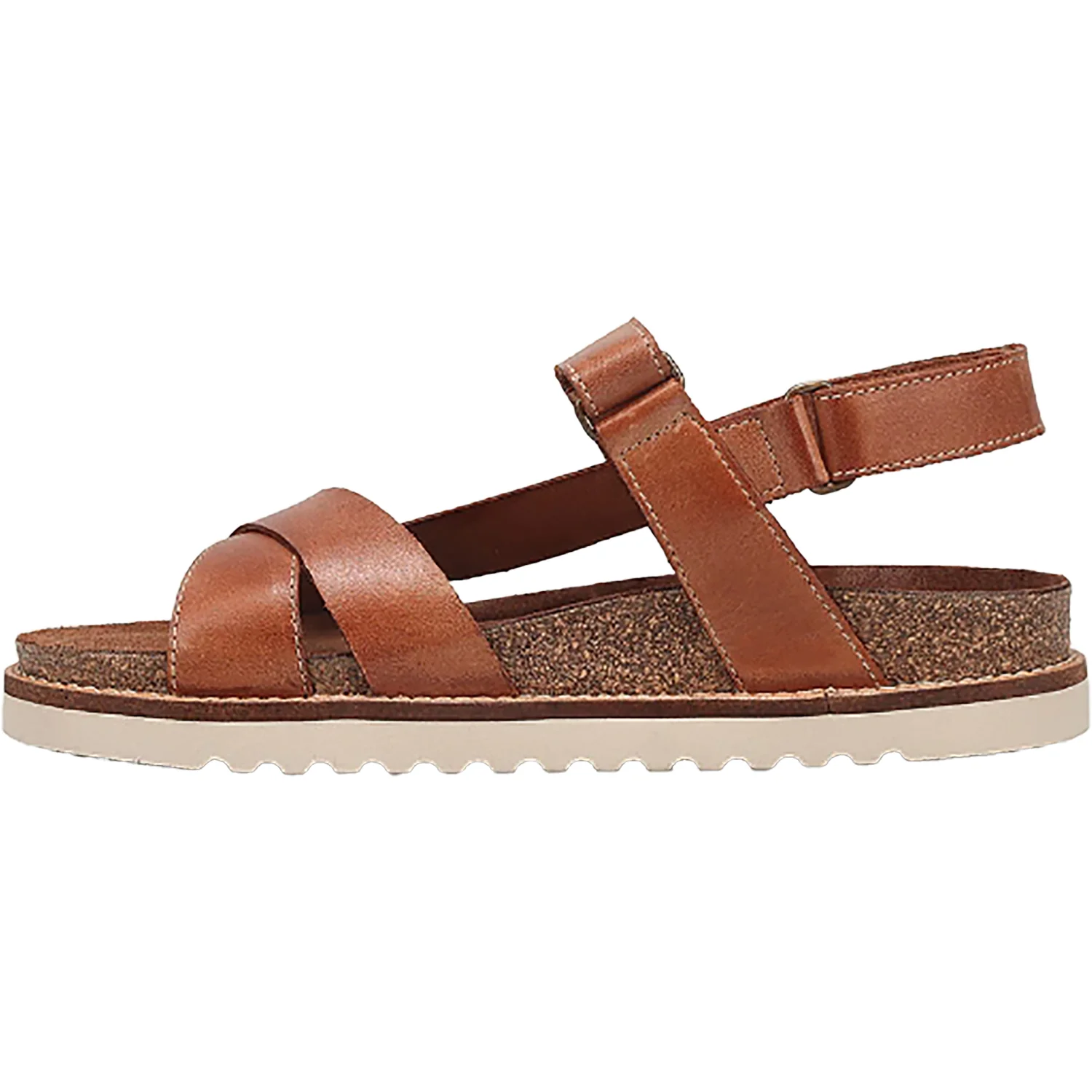 Taos Sideways Women's Ankle Strap Sandals Caramel Leather - Image 3