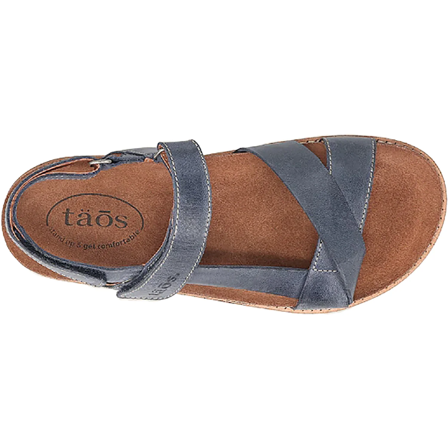Taos Sideways Women's Ankle Strap Sandals Dark Blue Leather - Image 2