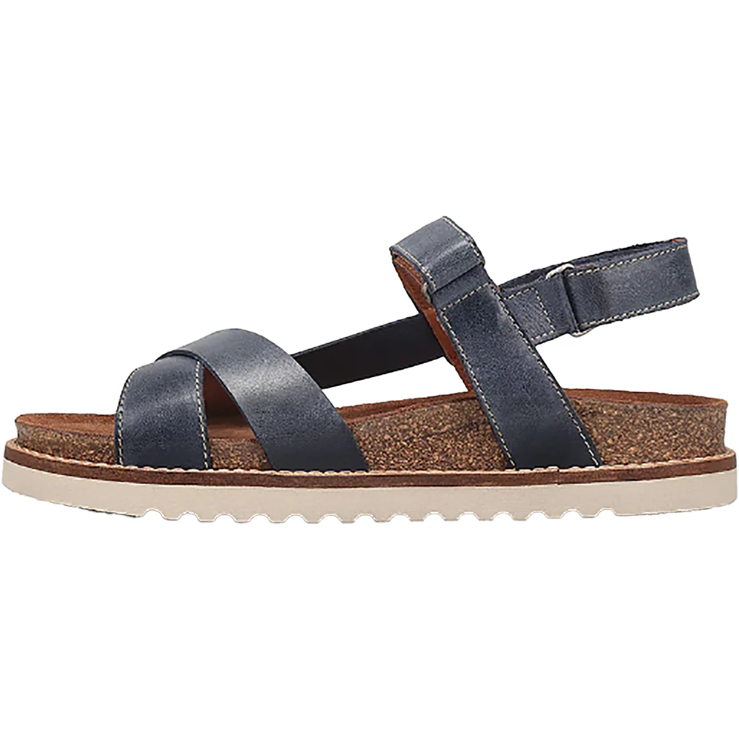 Taos Sideways Women's Ankle Strap Sandals Dark Blue Leather - Image 3