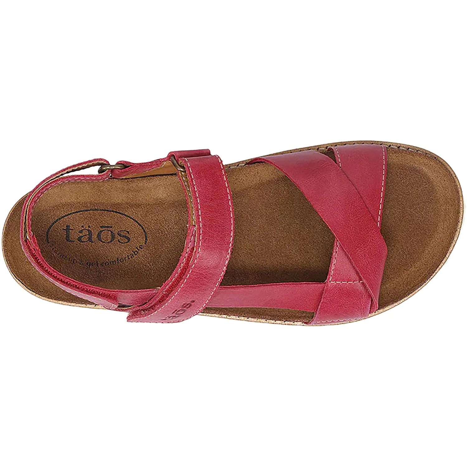 Taos Sideways Women's Ankle Strap Sandals Magenta Leather - Image 2