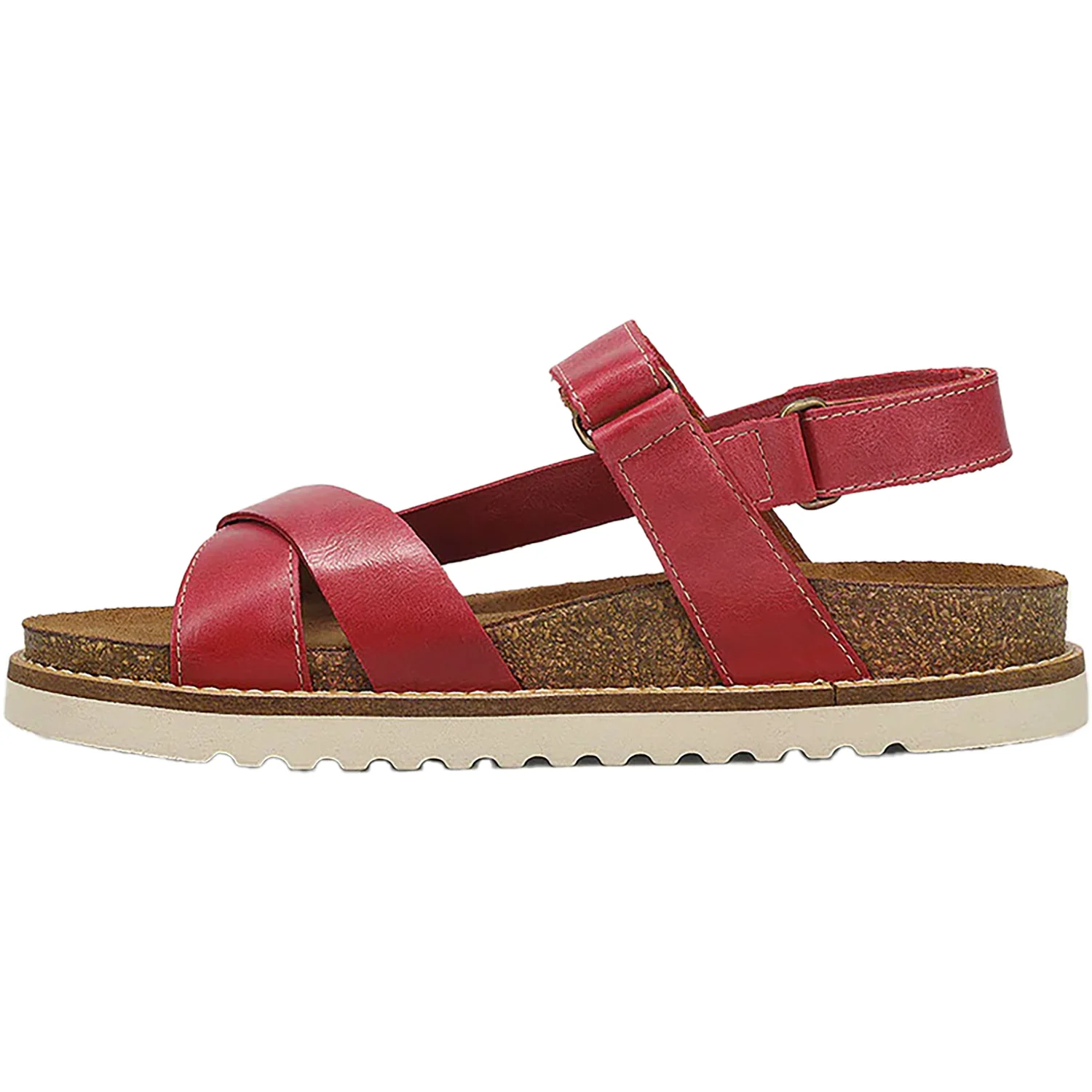 Taos Sideways Women's Ankle Strap Sandals Magenta Leather - Image 3