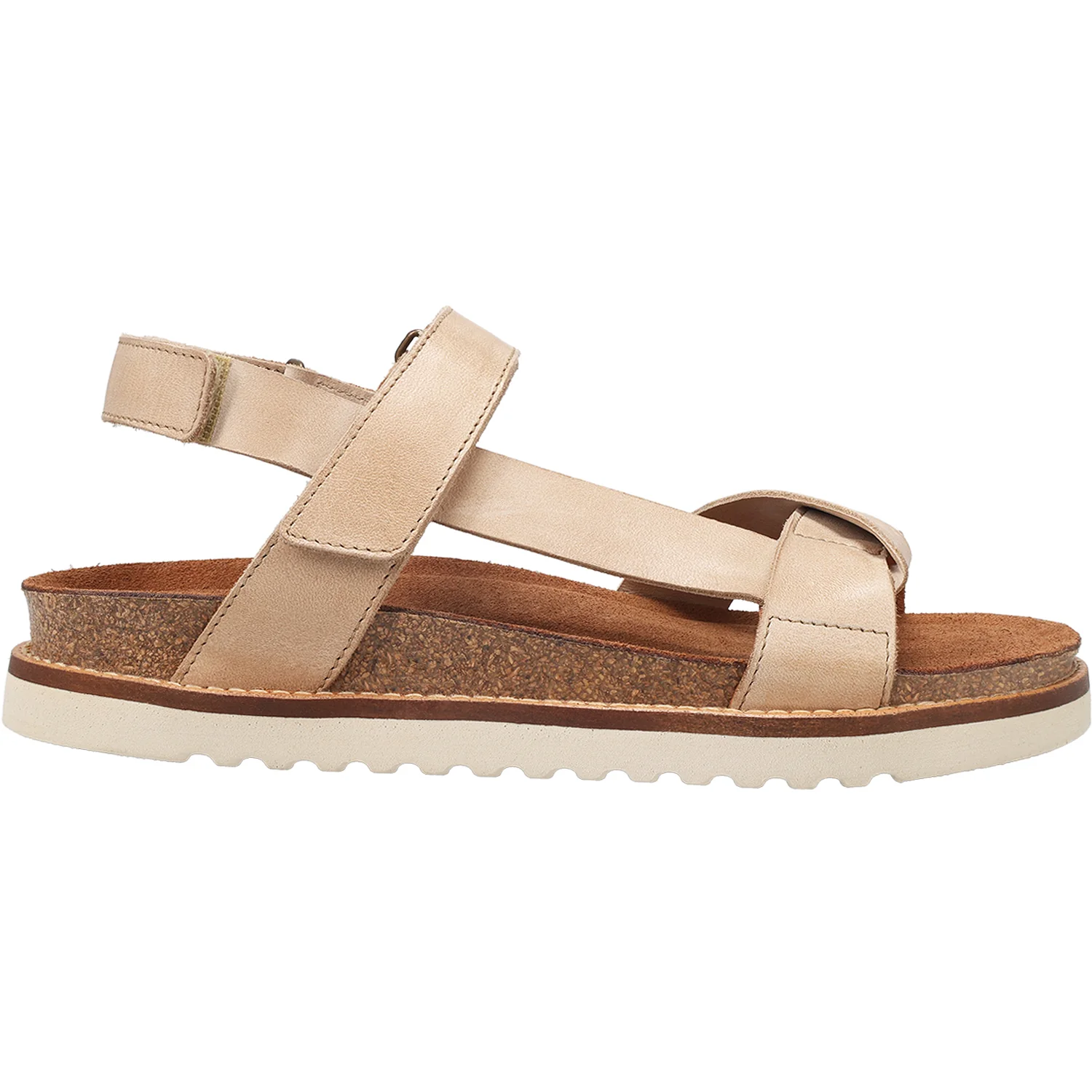 Taos Sideways Women's Ankle Strap Sandals Stone Leather