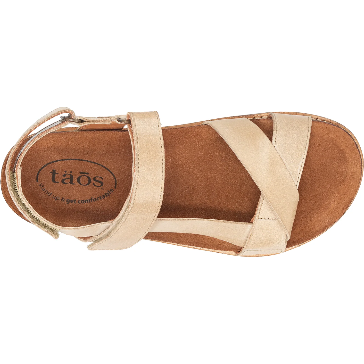 Taos Sideways Women's Ankle Strap Sandals Stone Leather - Image 2