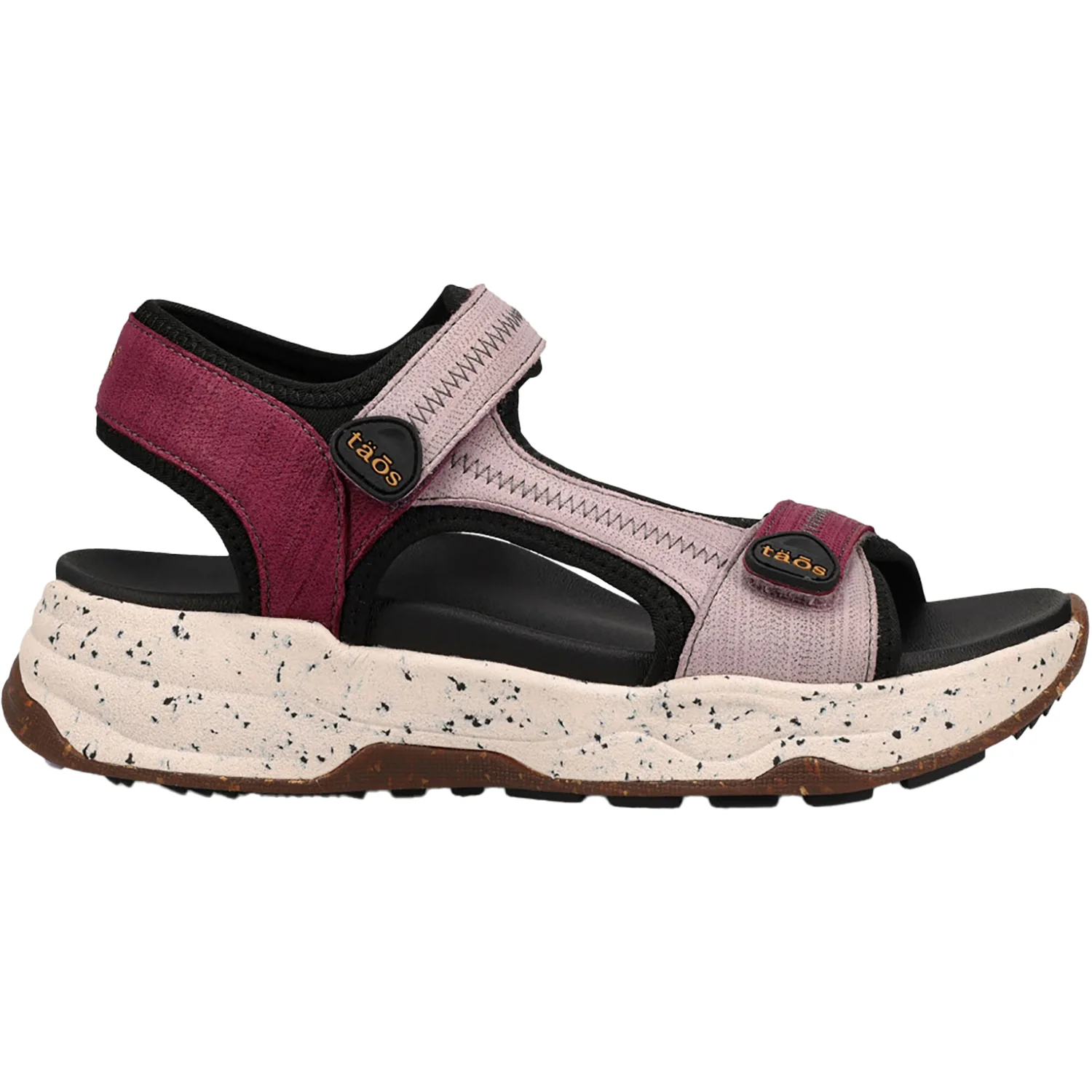 Taos Super Slide Women's All Terrain Sandals Plum Embossed Leather/Nylon