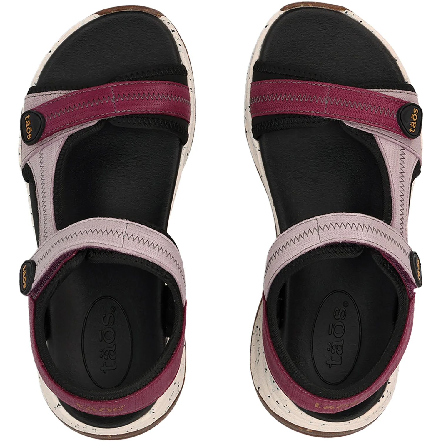 Taos Super Slide Women's All Terrain Sandals Plum Embossed Leather/Nylon - Image 2