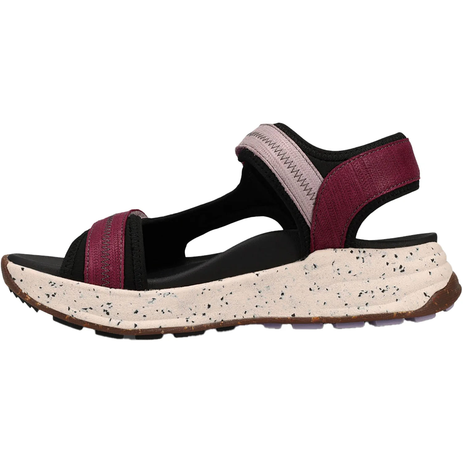 Taos Super Slide Women's All Terrain Sandals Plum Embossed Leather/Nylon - Image 3