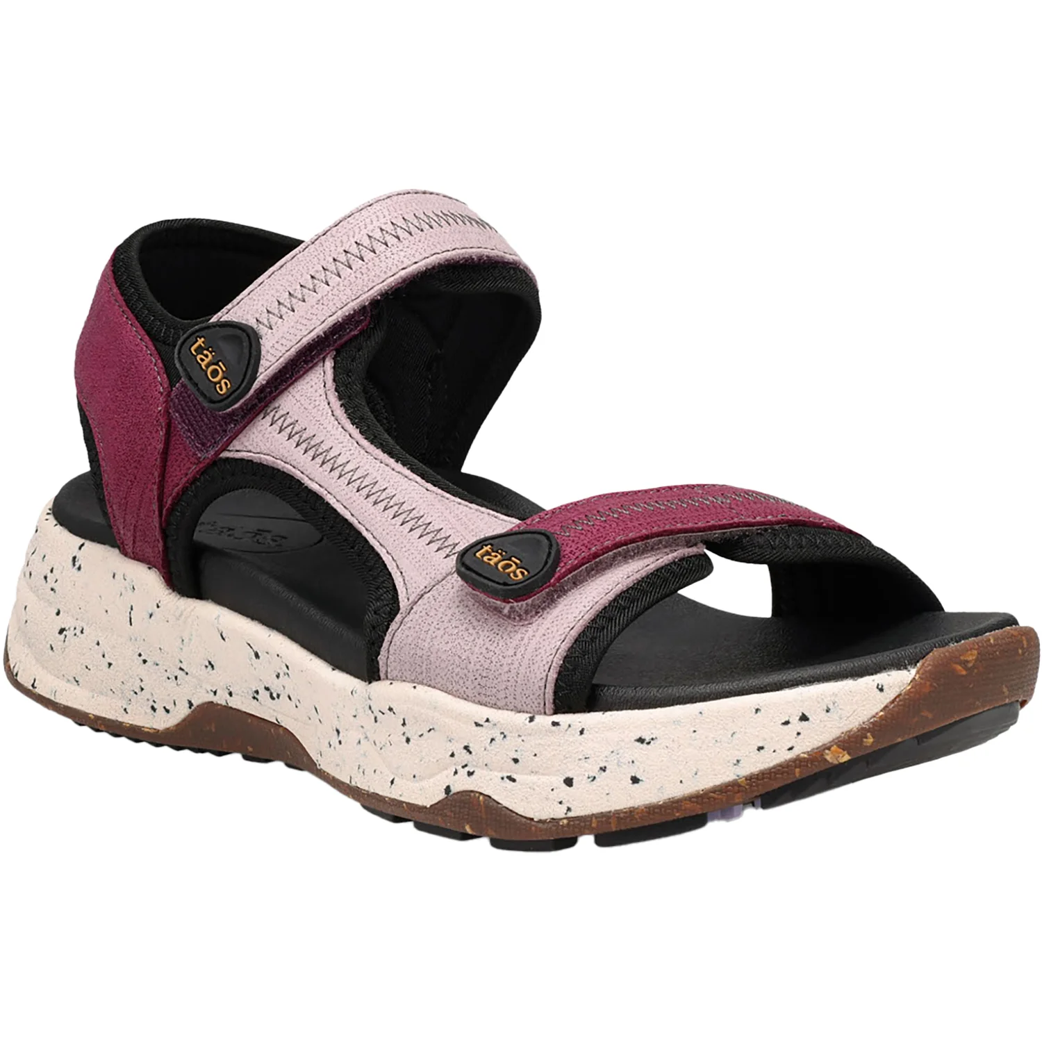 Taos Super Slide Women's All Terrain Sandals Plum Embossed Leather/Nylon - Image 5