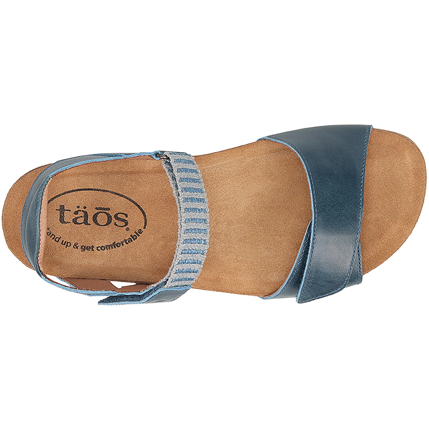 Taos Symbol Women's Sandals Petrol Blue Leather - Image 2