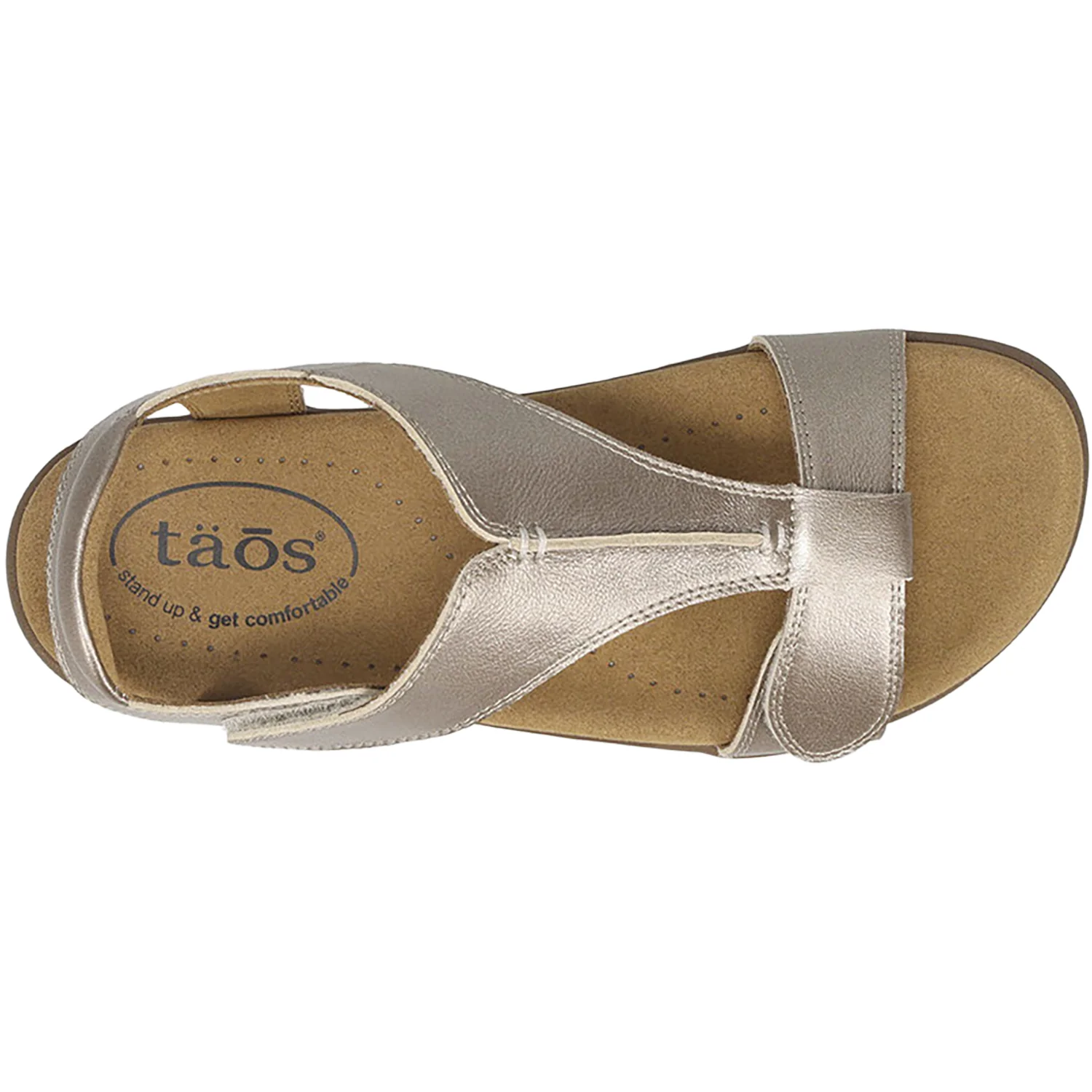Taos The Show Women's Sandals Champagne Leather - Image 2