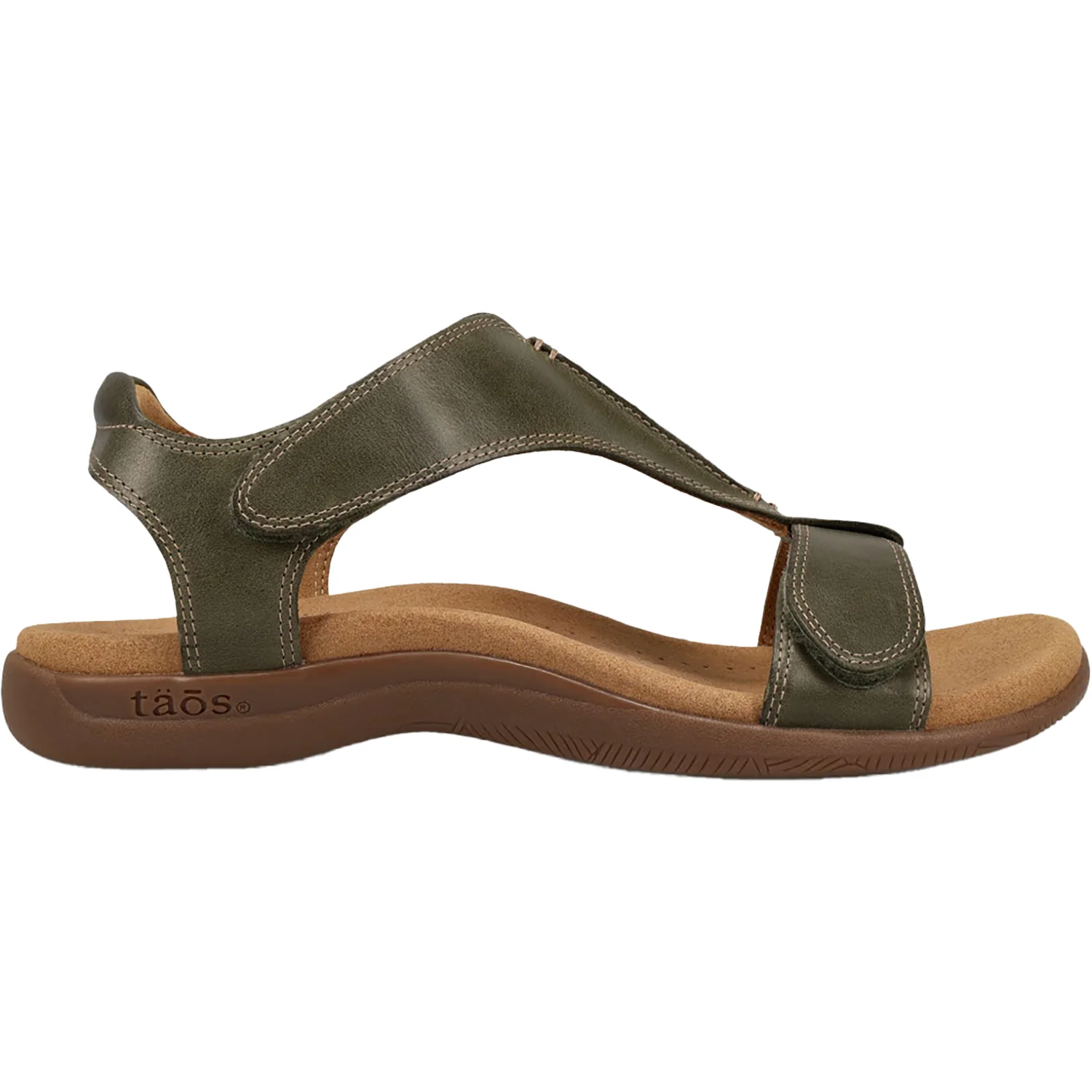 Taos The Show Women's Sandals Olive Leather