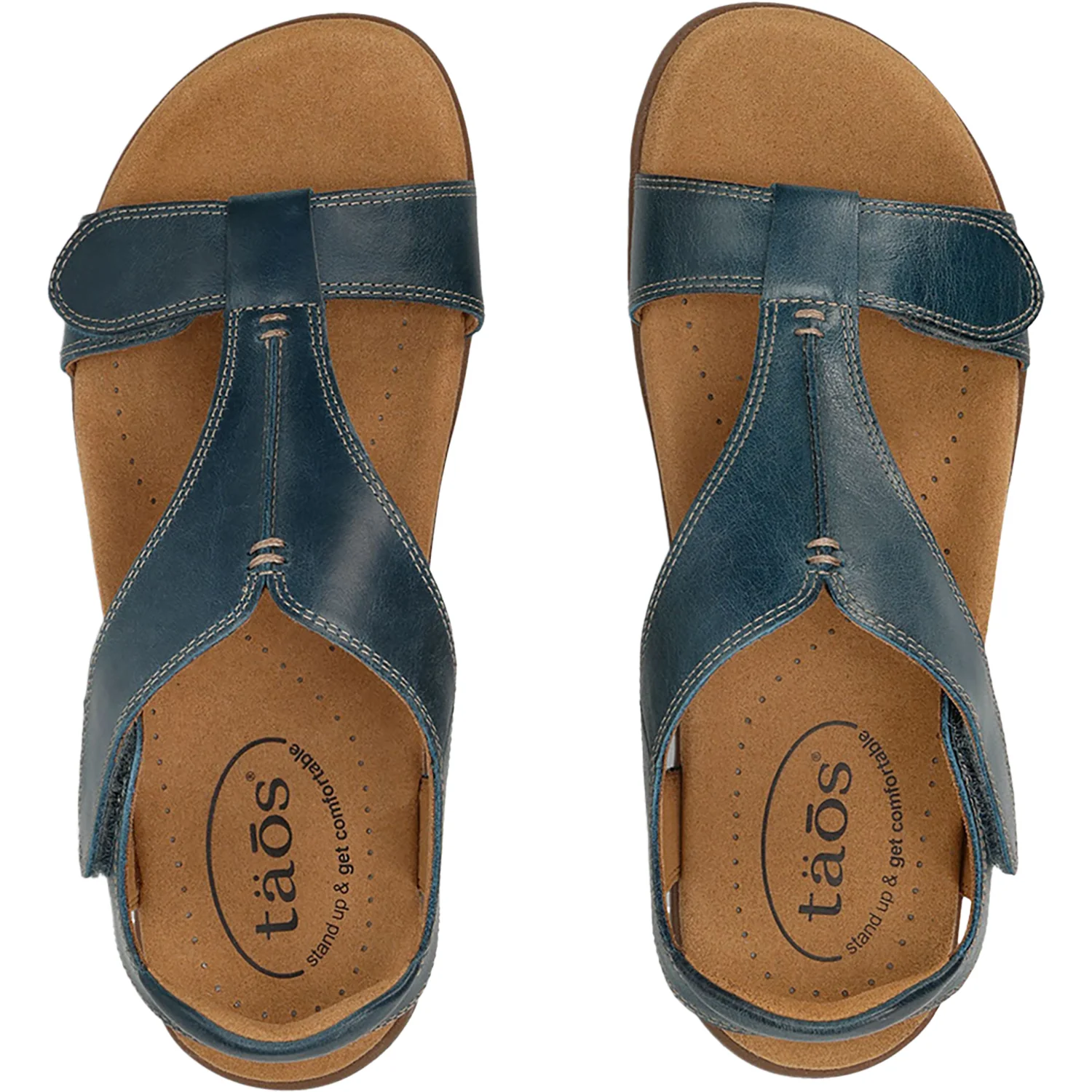 Taos The Show Women's Sandals Petrol Blue Leather - Image 2