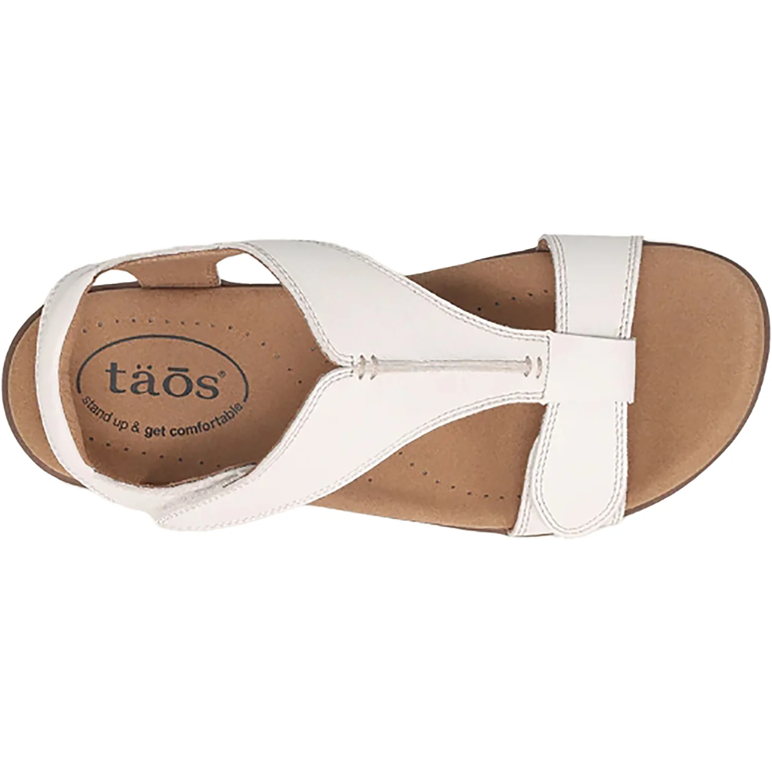 Taos The Show Women's Sandals White Leather - Image 2
