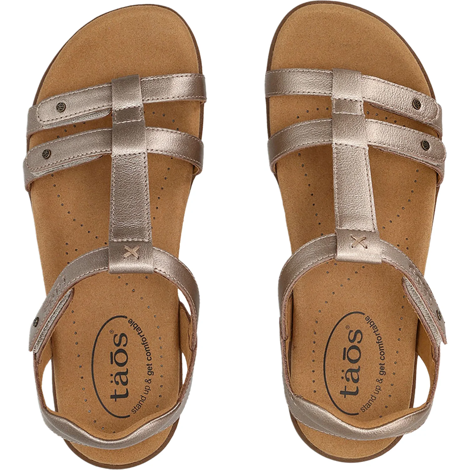 Taos Trophy 2 Women's Backstrap Sandals Champagne Leather - Image 2