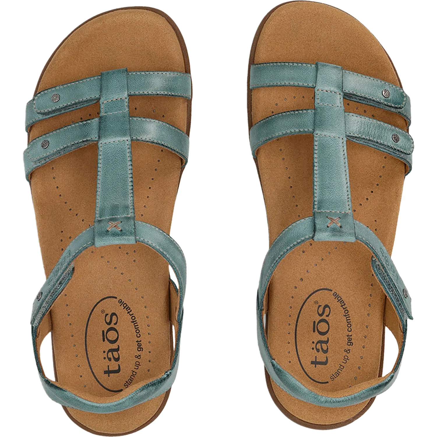 Taos Trophy 2 Women's Backstrap Sandals Teal Leather - Image 2