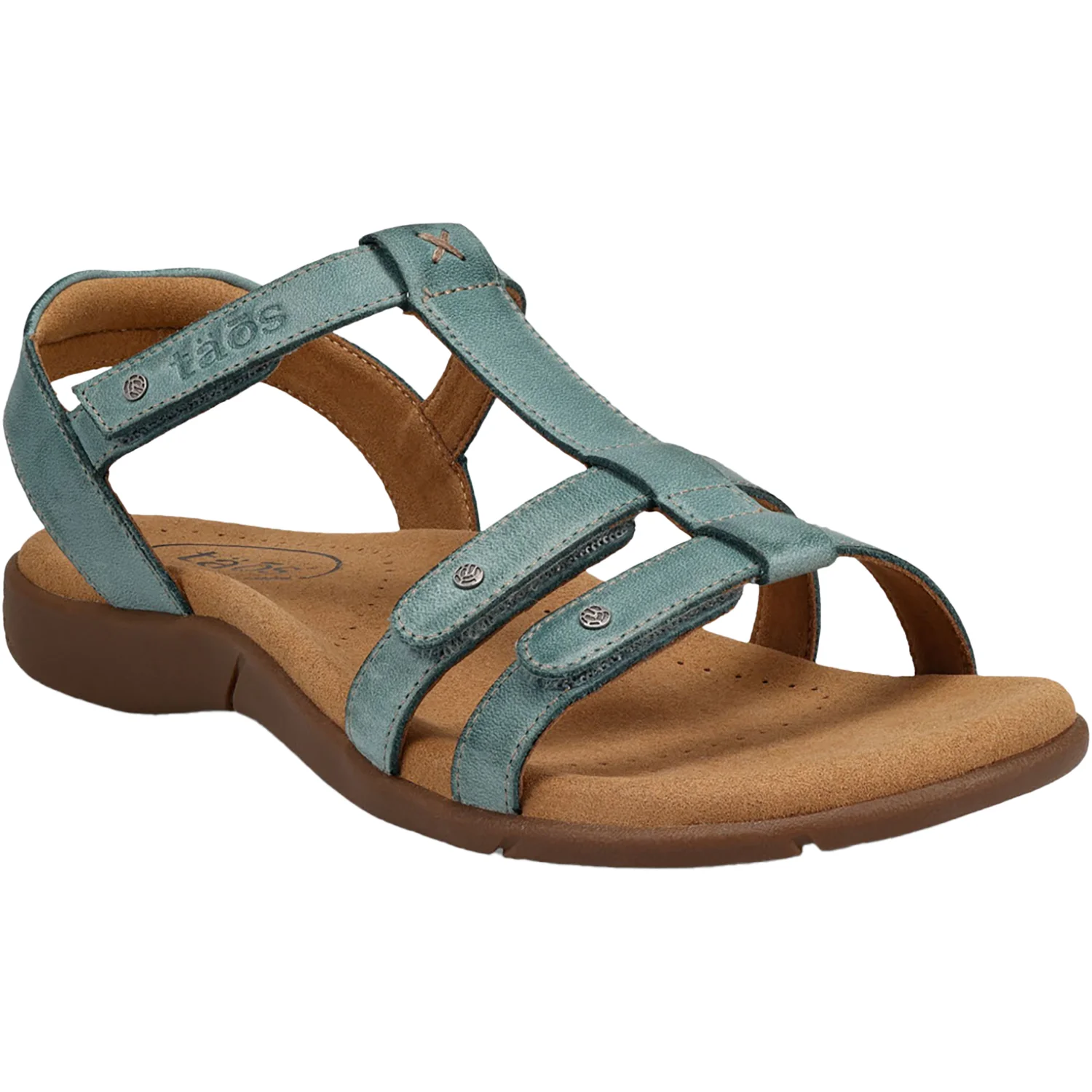 Taos Trophy 2 Women's Backstrap Sandals Teal Leather - Image 5