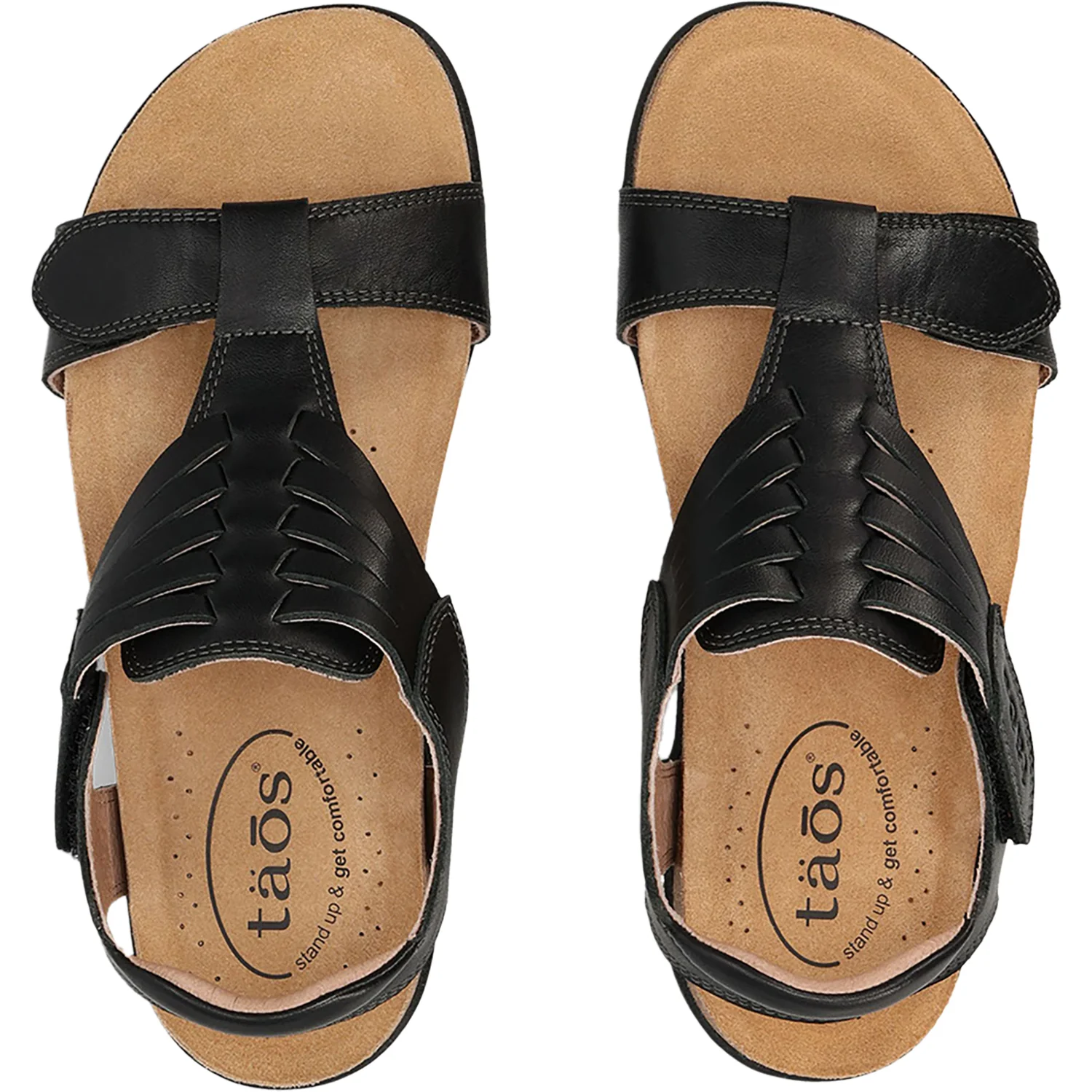 Taos Wonderful Women's Sandals Thong Sandals Black Leather - Image 2