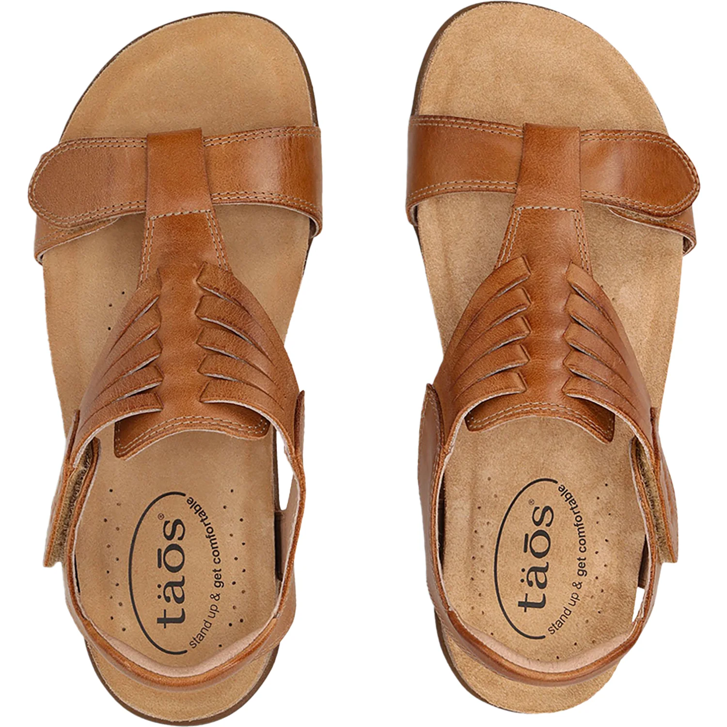 Taos Wonderful Women's Sandals Thong Sandals Caramel Leather - Image 2