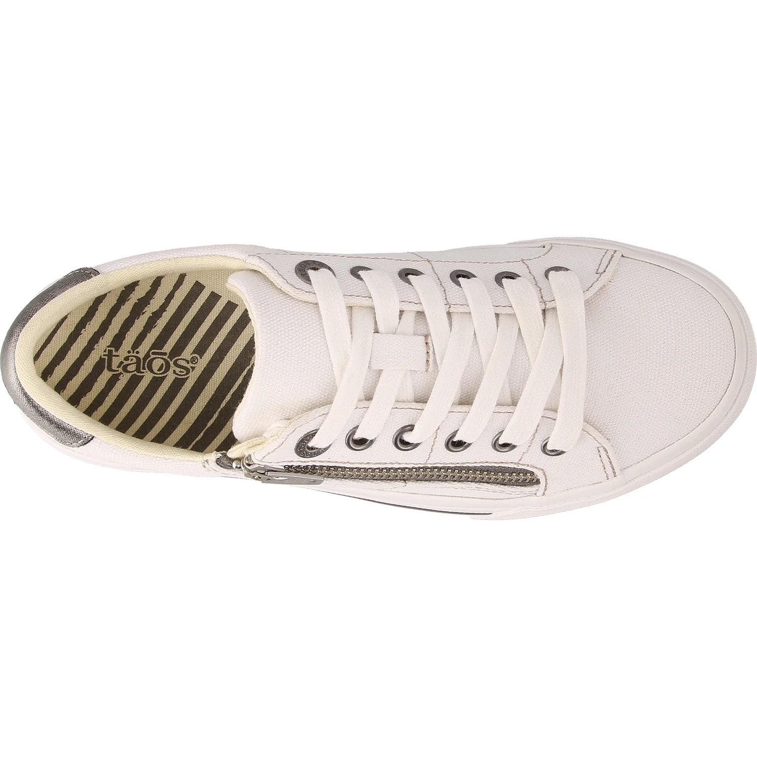 Taos Z Soul Women's Sneakers White/Pewter Canvas - Image 2