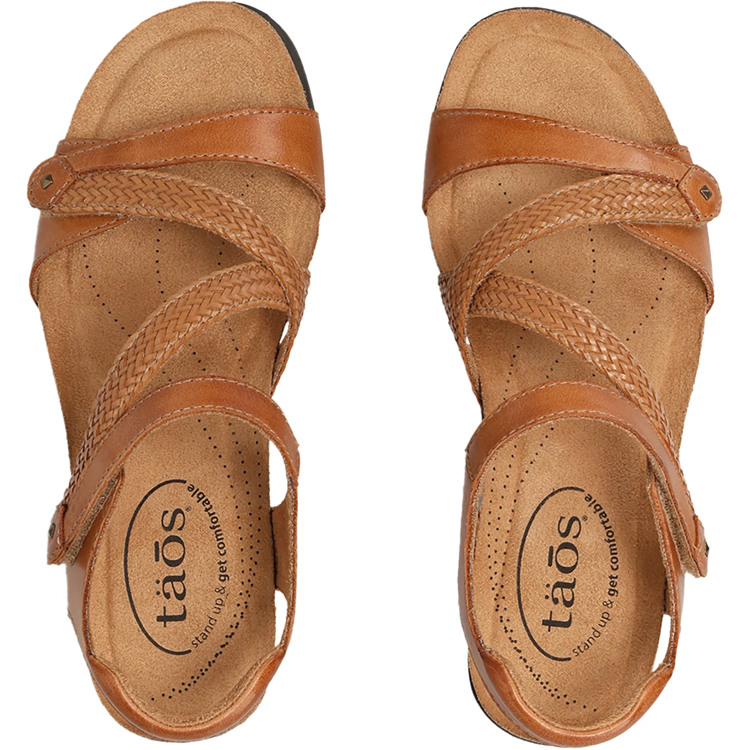 Taos Zecret Women's Wedge Sandals Caramel - Image 2