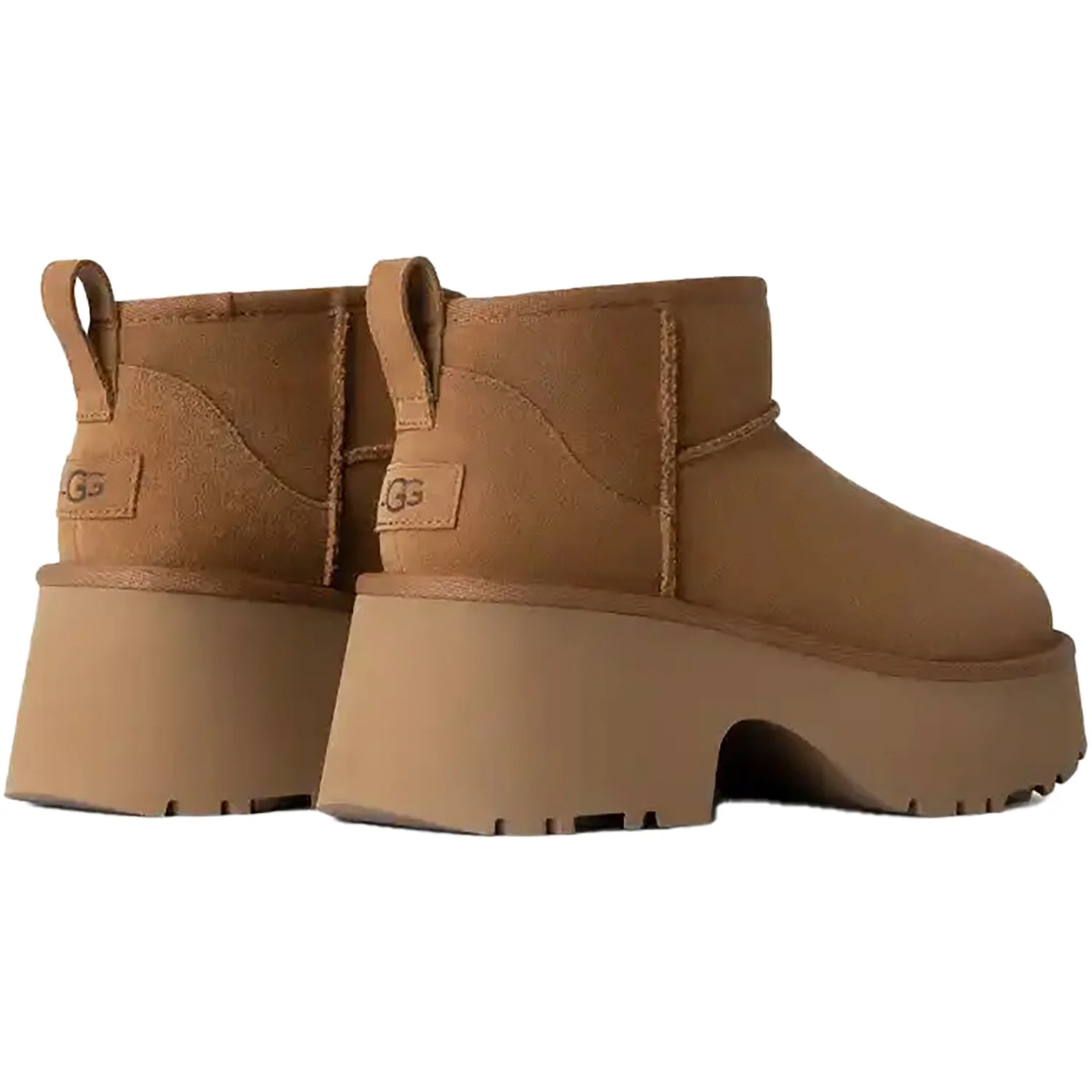 UGG Classic Ultra Mini New Heights Women's Boots Chestnut Suede - Image 2