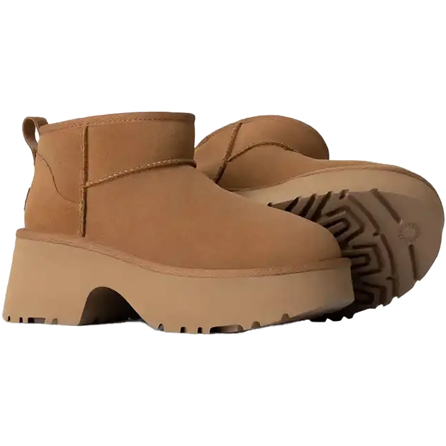 UGG Classic Ultra Mini New Heights Women's Boots Chestnut Suede - Image 3