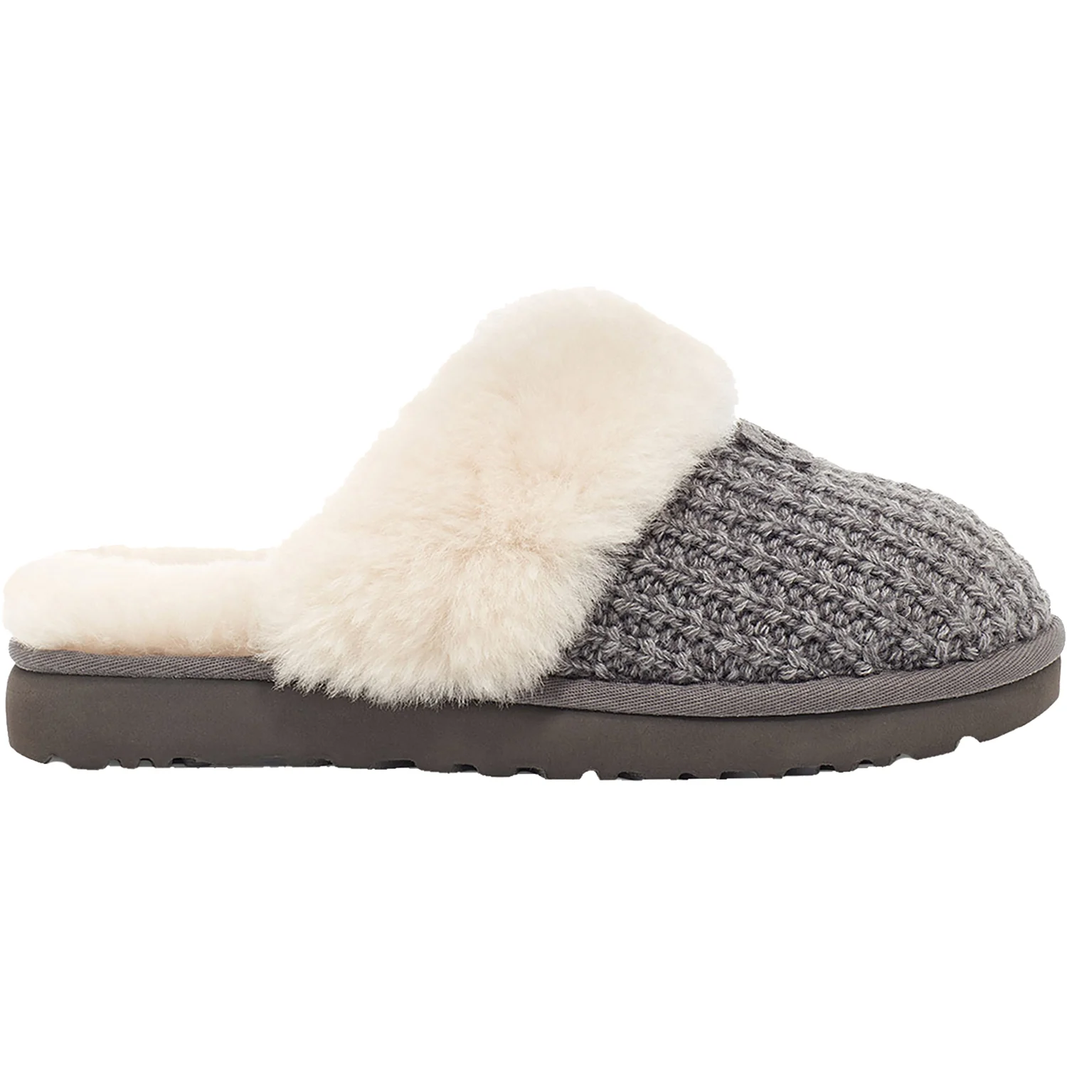 UGG Cozy Women's Knit Slippers Charcoal Knit Fabric
