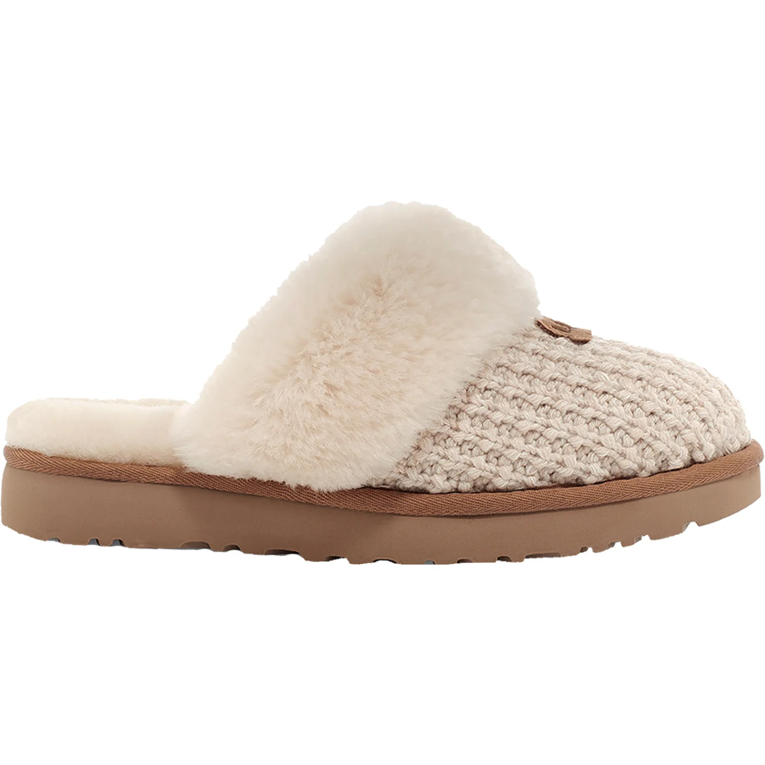 UGG Cozy Women's Knit Slippers Cream Knit Fabric