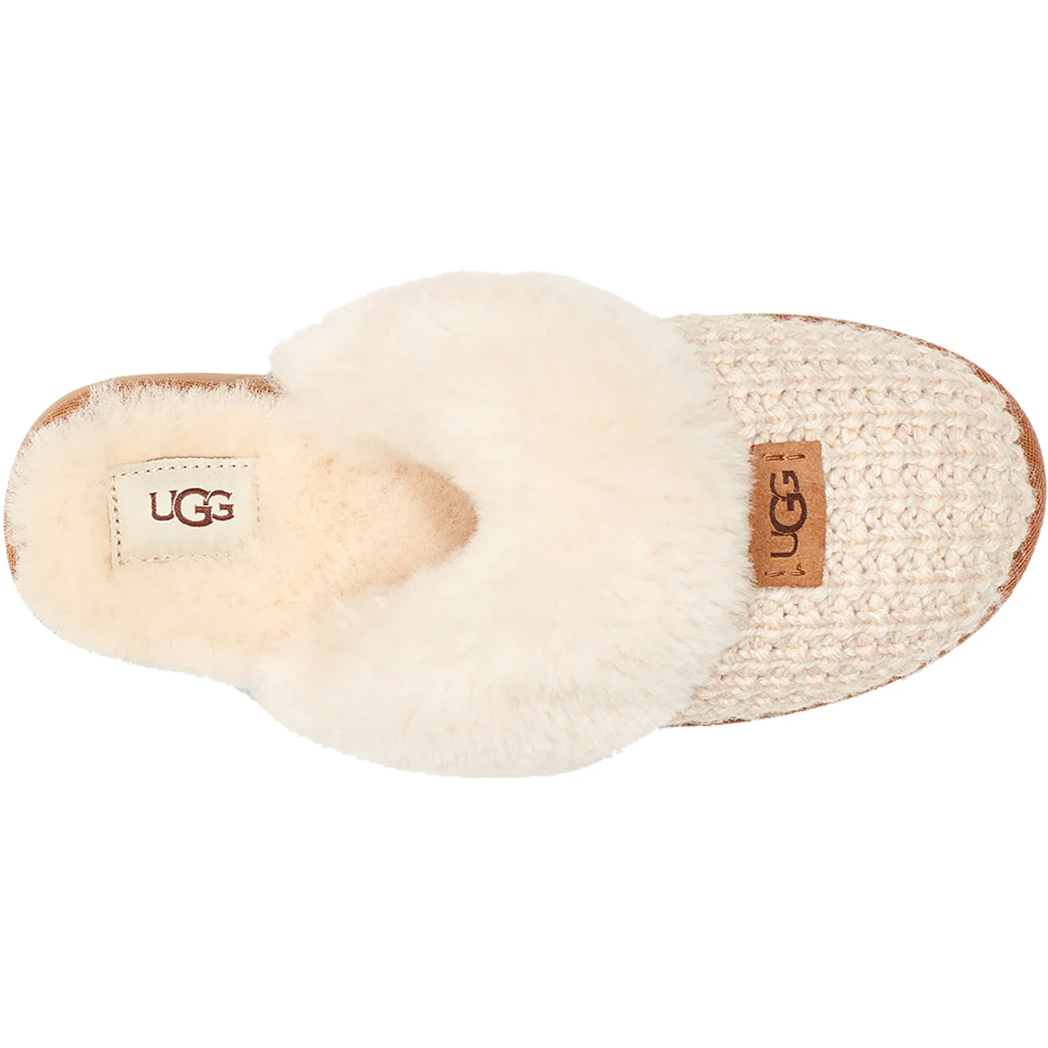 UGG Cozy Women's Knit Slippers Cream Knit Fabric - Image 2