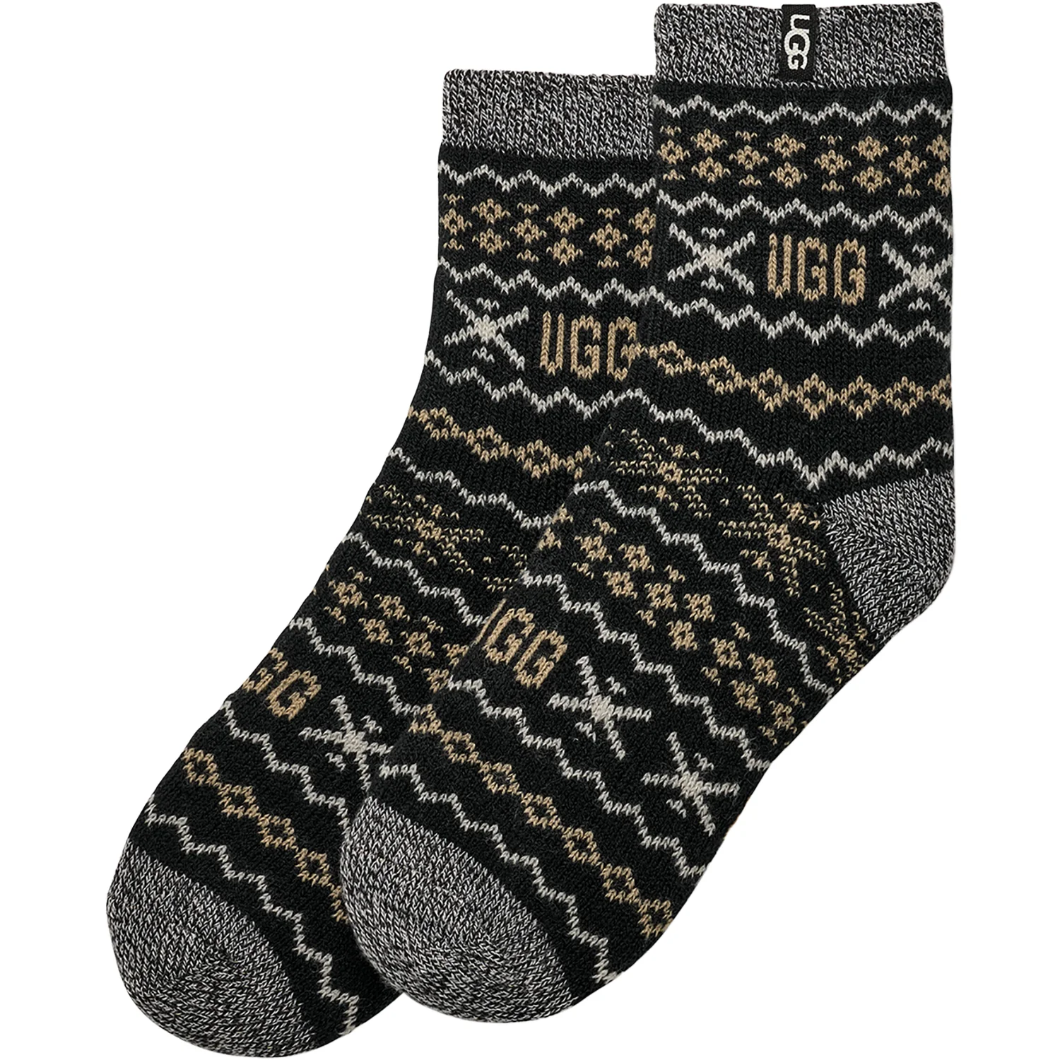 UGG Cressida Cozy Quarter Sock Women's Novelty Socks Black Multi UGGIsle - Image 2