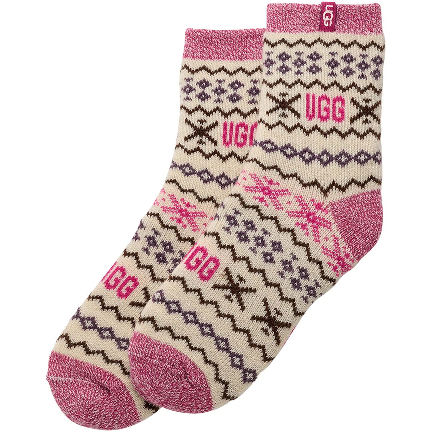 UGG Cressida Cozy Quarter Sock Cream Multi UGGIsle Women's Novelty Socks Cream Multi UGGisle - Image 2