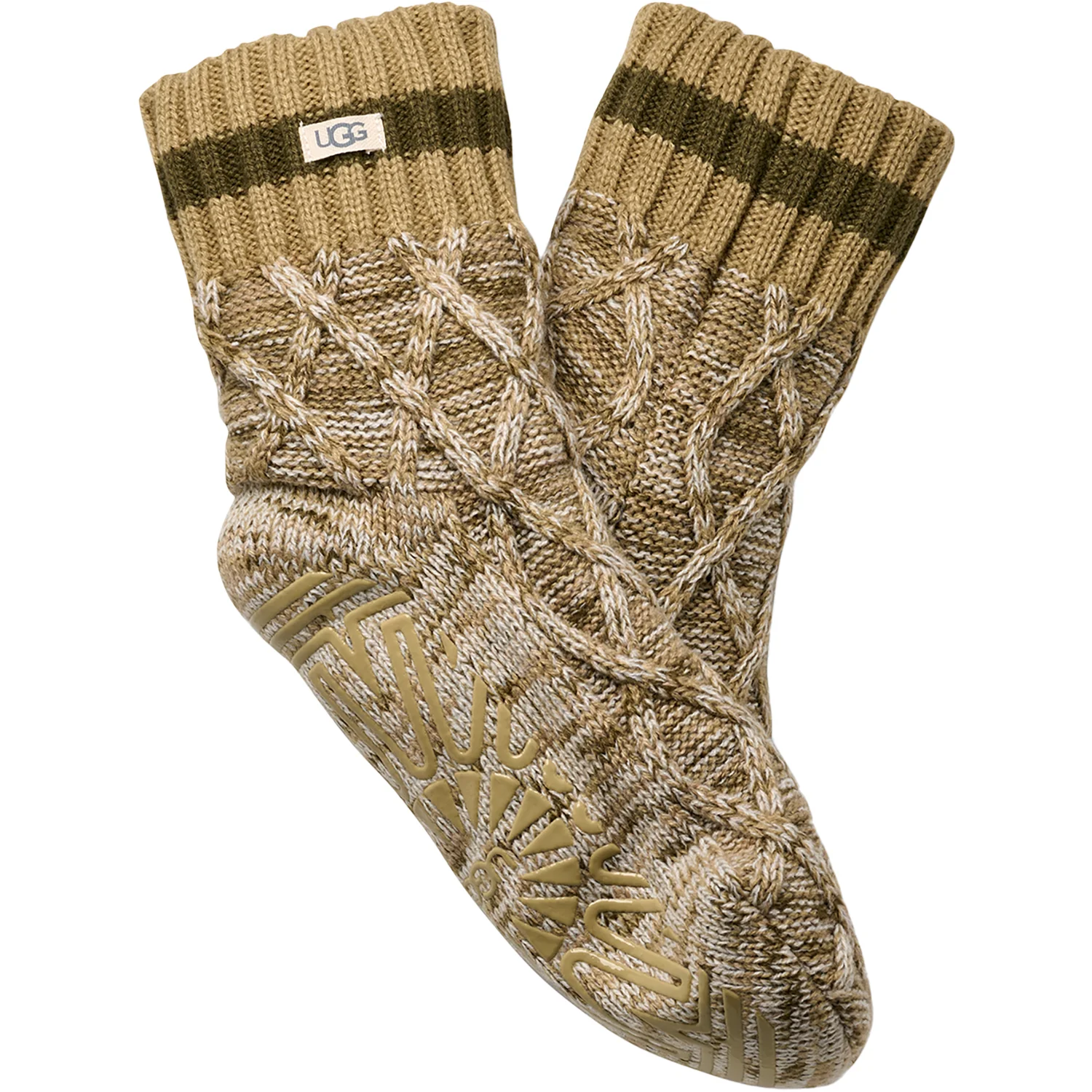 UGG Deedee Fleece Lined Quarter II Women's Novelty Socks Burnt Olive/Muted Brass Melange