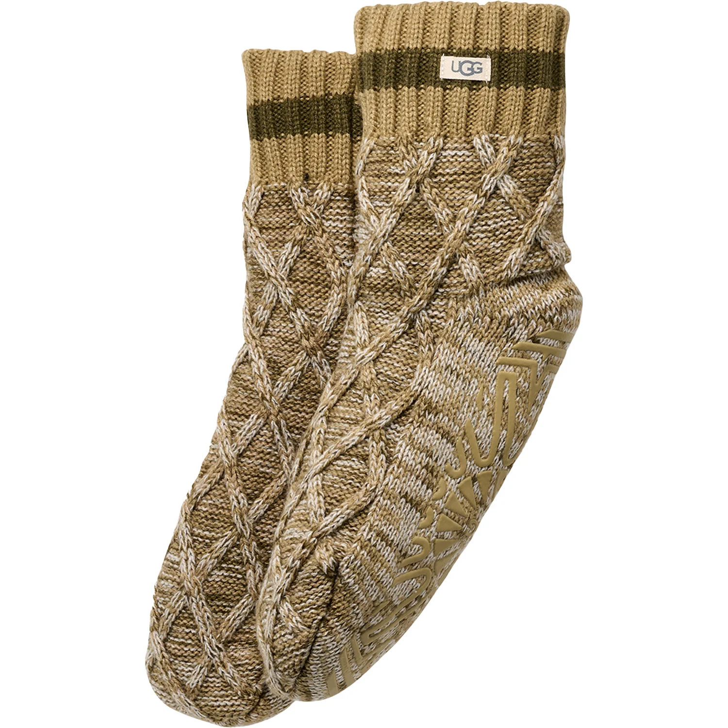 UGG Deedee Fleece Lined Quarter II Women's Novelty Socks Burnt Olive/Muted Brass Melange - Image 2