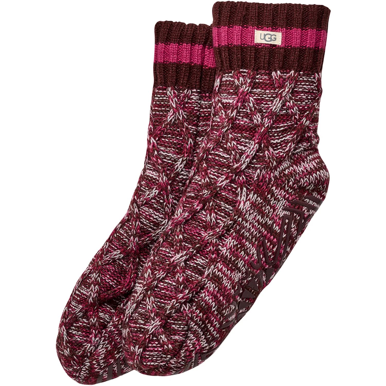 UGG Deedee Fleece Lined Quarter II Sock Women's Novelty Socks Wild Grape/Chroma Pink - Image 2