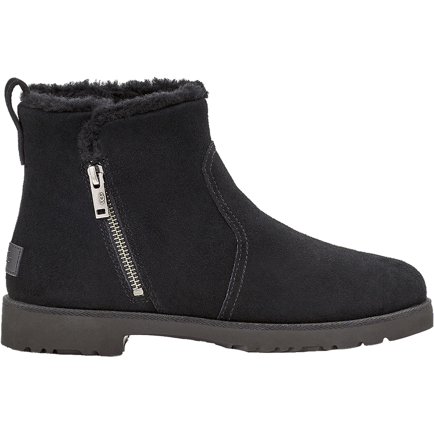 UGG Romely Zip Women's Ankle Boots Black Sheepskin