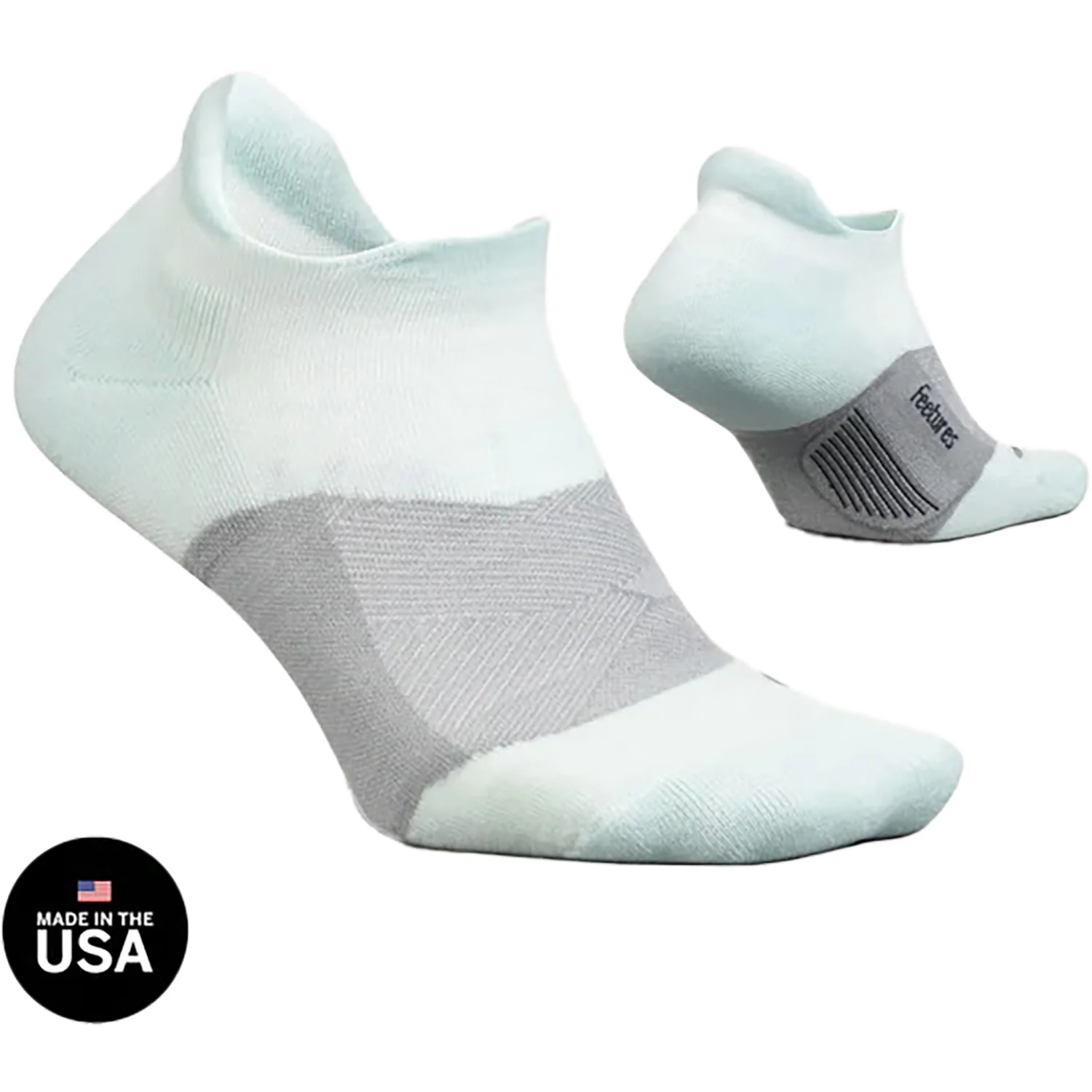 Feetures Merino 10 Max Cushion No Show Tab Socks Unisex Athletic Shoes Socks Wild Mint - Image 2