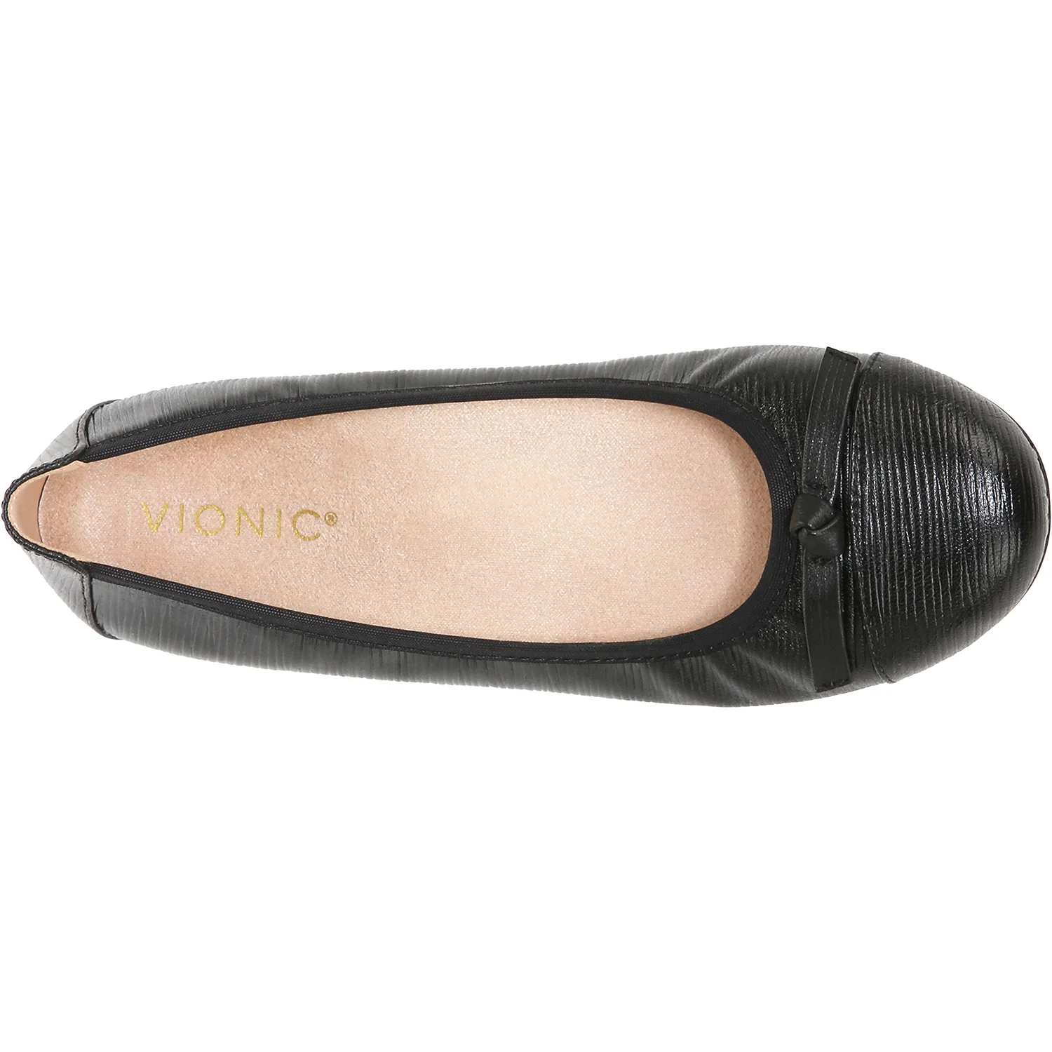 Vionic Amorie Women's Slip On Flats Black Wavy Leather - Image 2